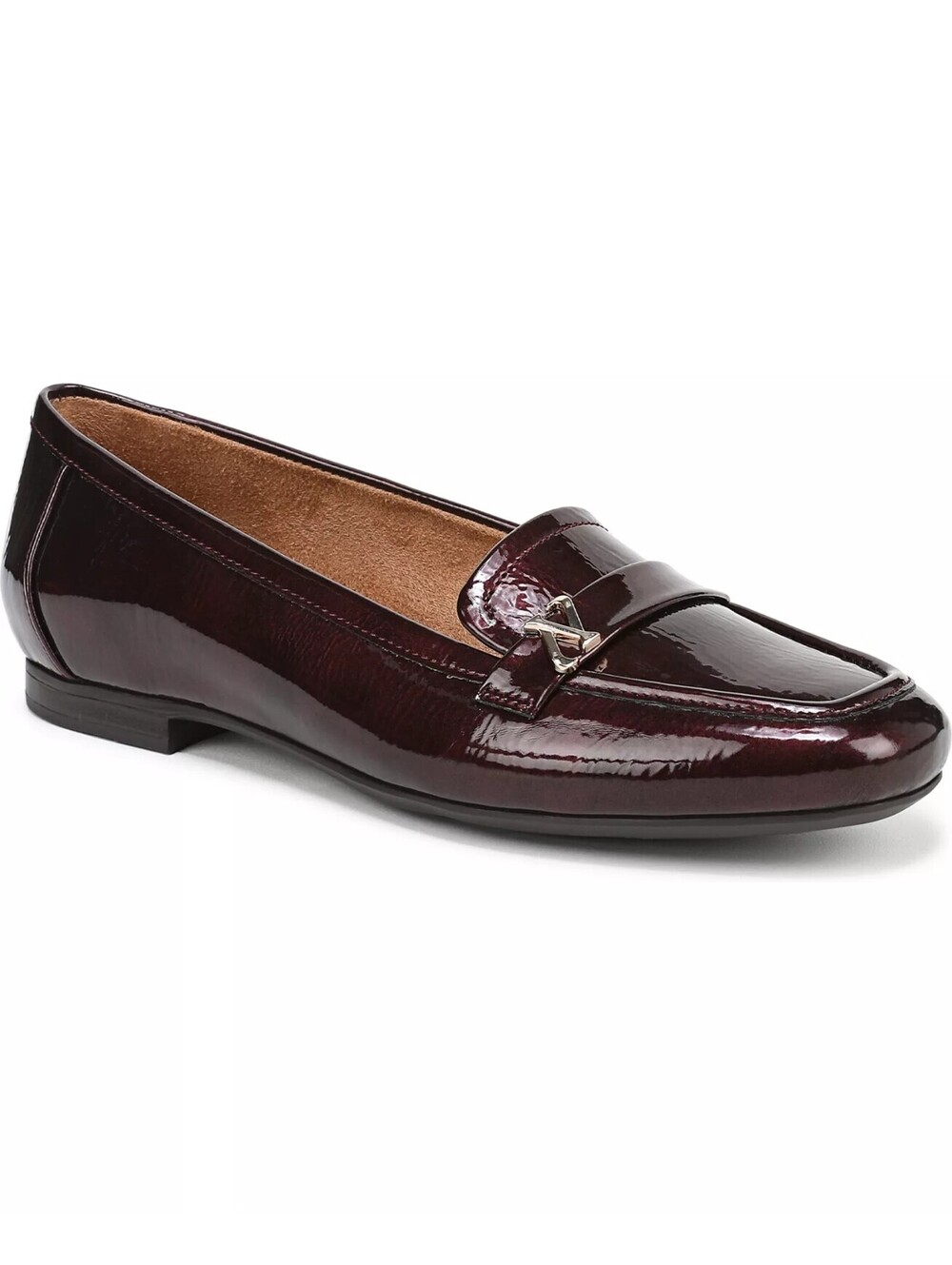 99$ Naturalizer Keaton Square Toe Tailored Loafers Women's Size 8.5 US Wine Red